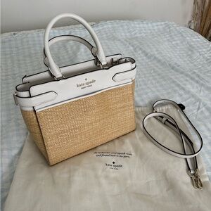 Kate Spade Rattan & White Handbag